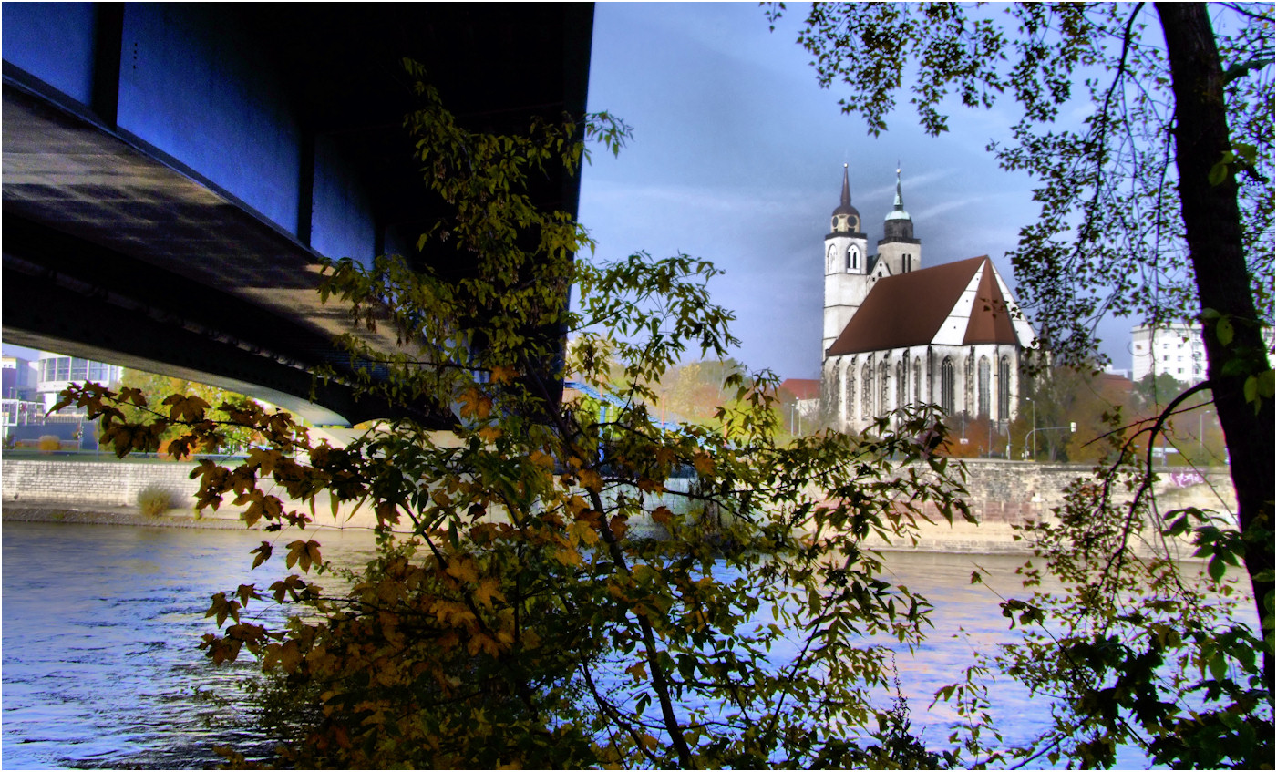 Magdeburg; Strombrücke und Johanniskirche