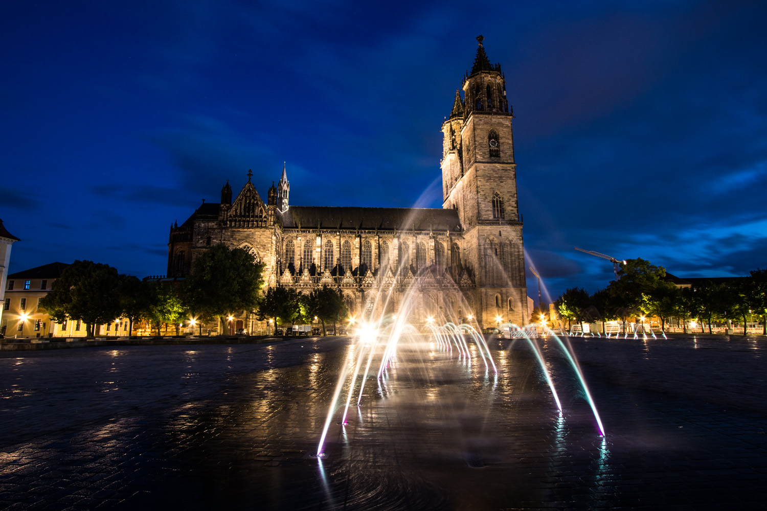 Magdeburger Dom bei Nacht