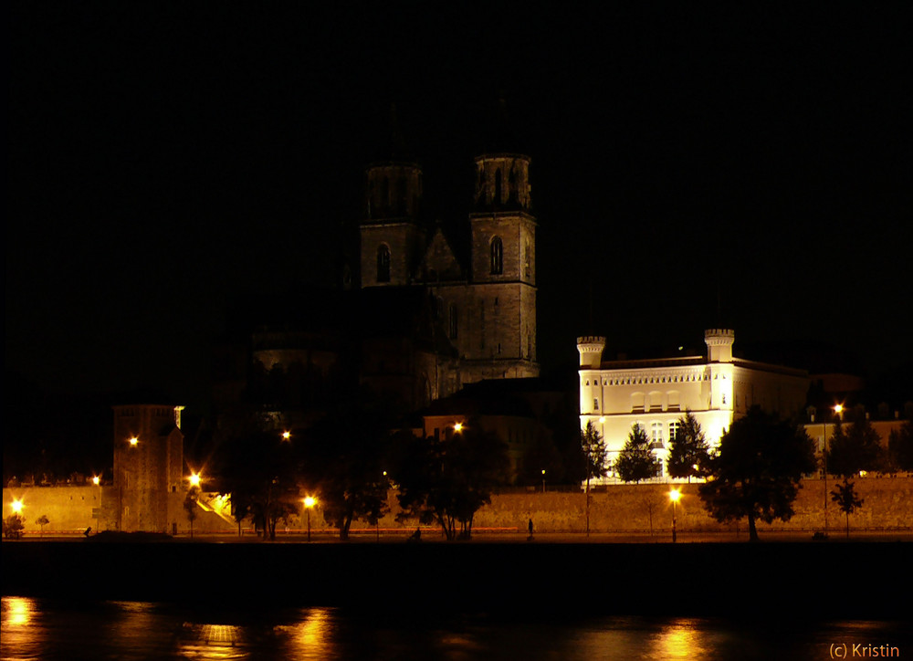 Magdeburger Dom bei Nacht