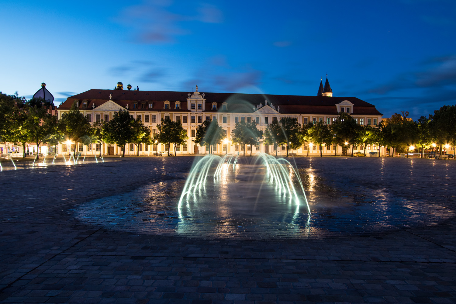 Magdeburger Landtag zur blauen Stunde