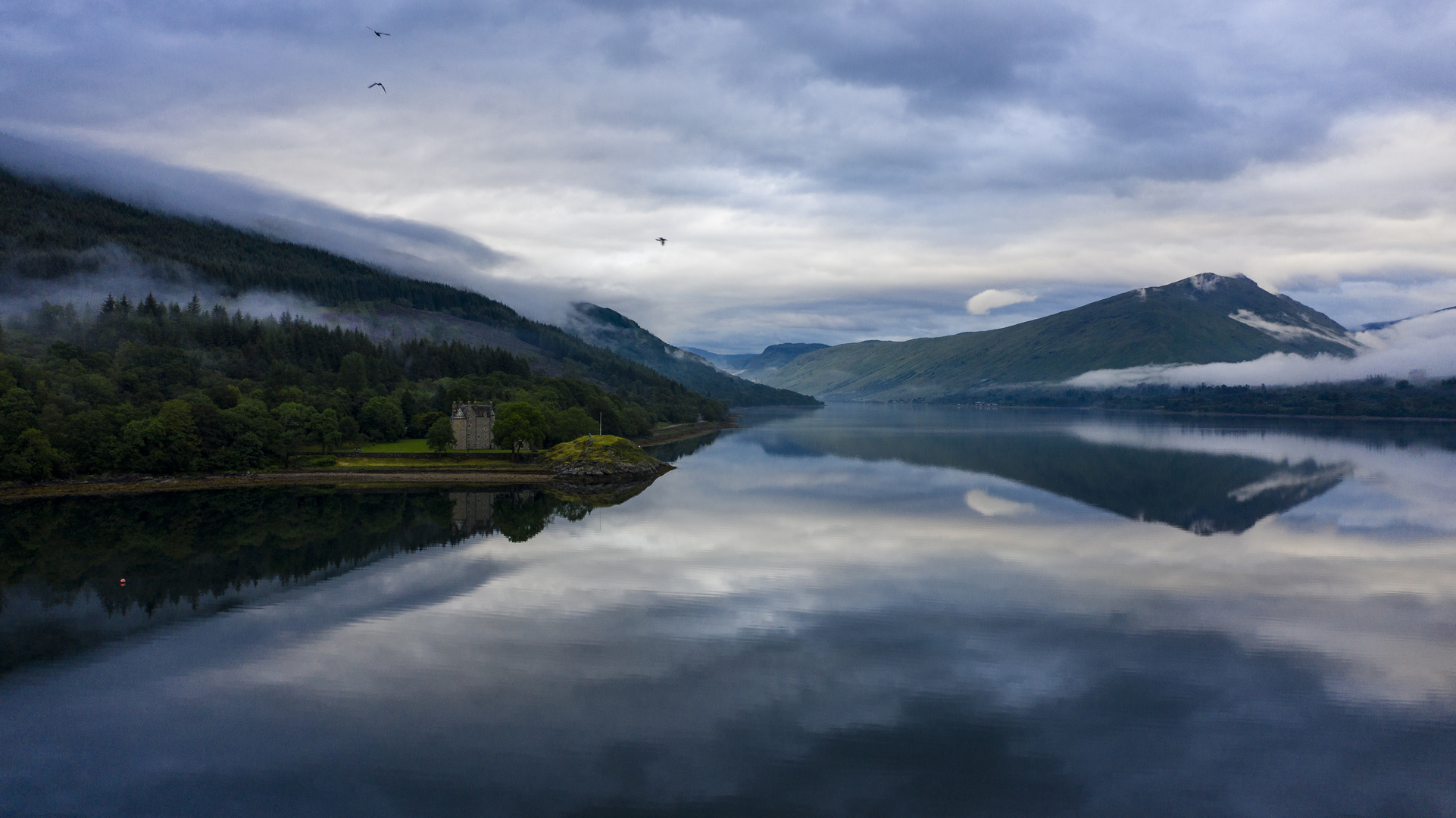 Magische Nebelstimmung in Schottland (Loch Fyne)