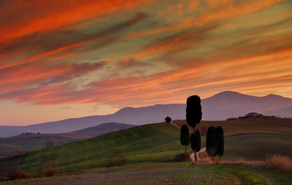 Magische Stunde bei den Gladiatoren im Val d'Orcia