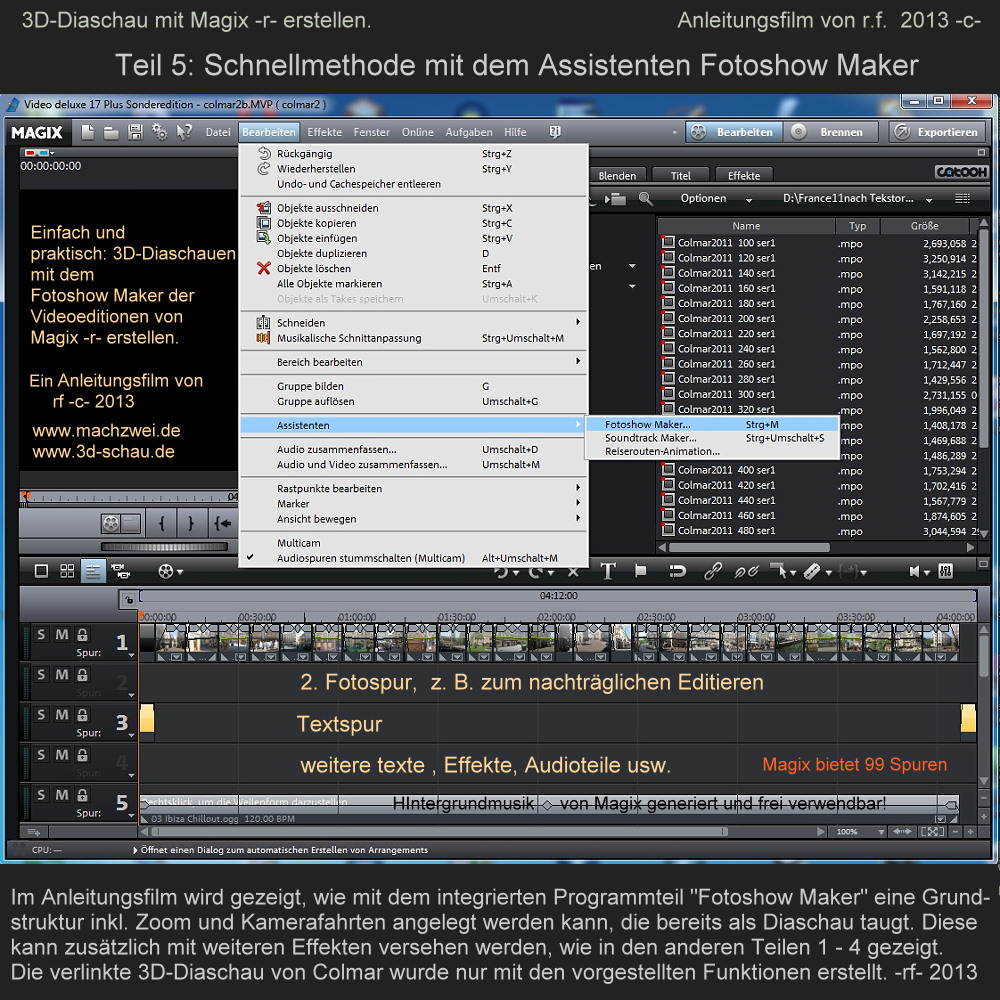 Magix Fotoshow Maker 3d Diaschauen Einfach Erstellen Anleitung Teil 5 Foto Bild Spezial Stereoskopische Raumbilder 3d Tutorials Bilder Auf Fotocommunity