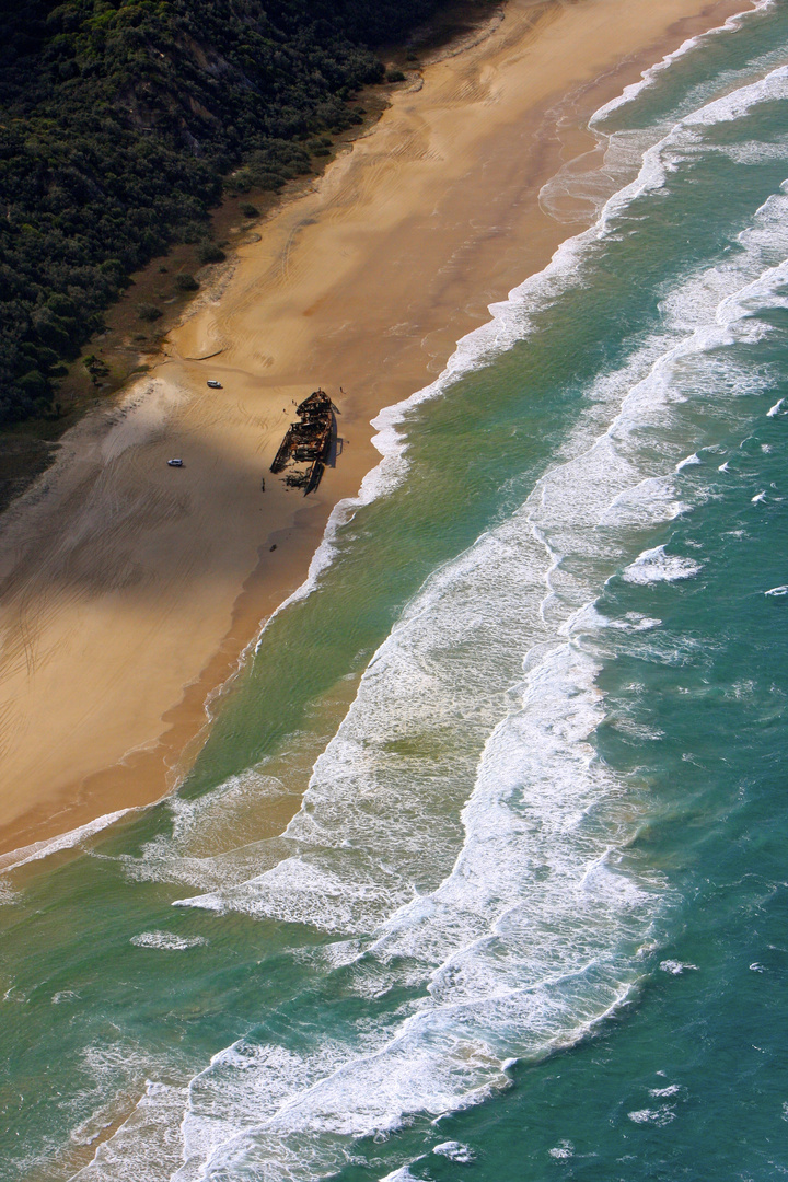 Maheno Wrack am Strand von Fraser Island