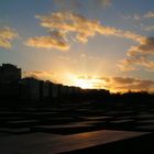 Mahnmal Berlin bei Sonnenuntergang