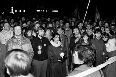 Mahnwache vor der Marienkirche 1989 in Rostock