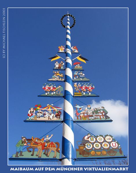 Maibaum auf dem Münchner Viktualienmarkt