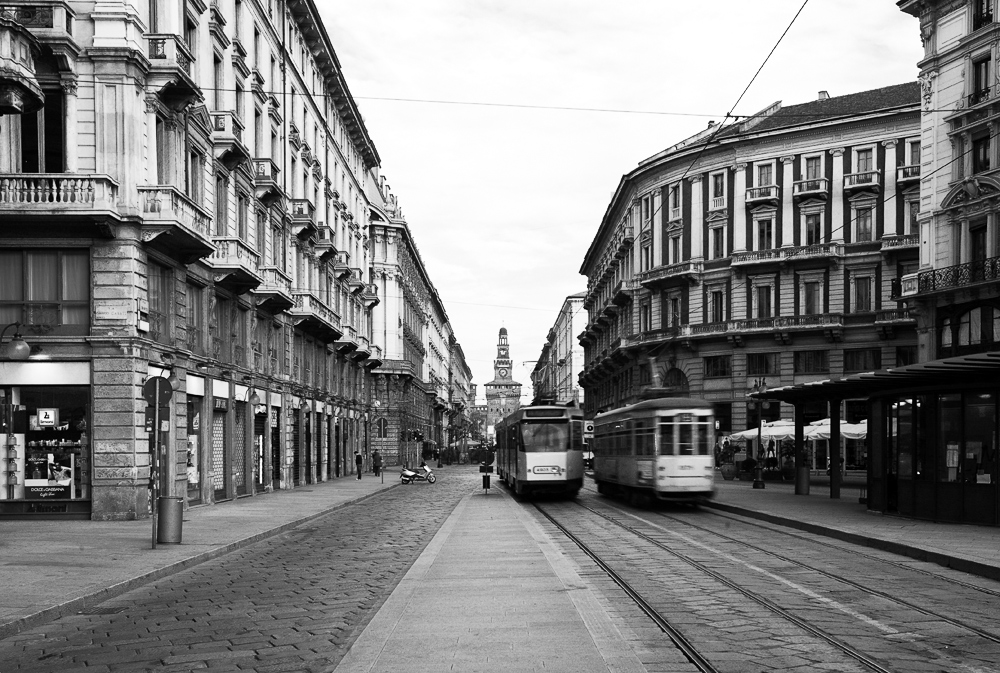 Mailand am Morgen (Staßenbahnfahrer)