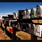 Mailboxes in full desert, boîtes à lettres en plein désert
