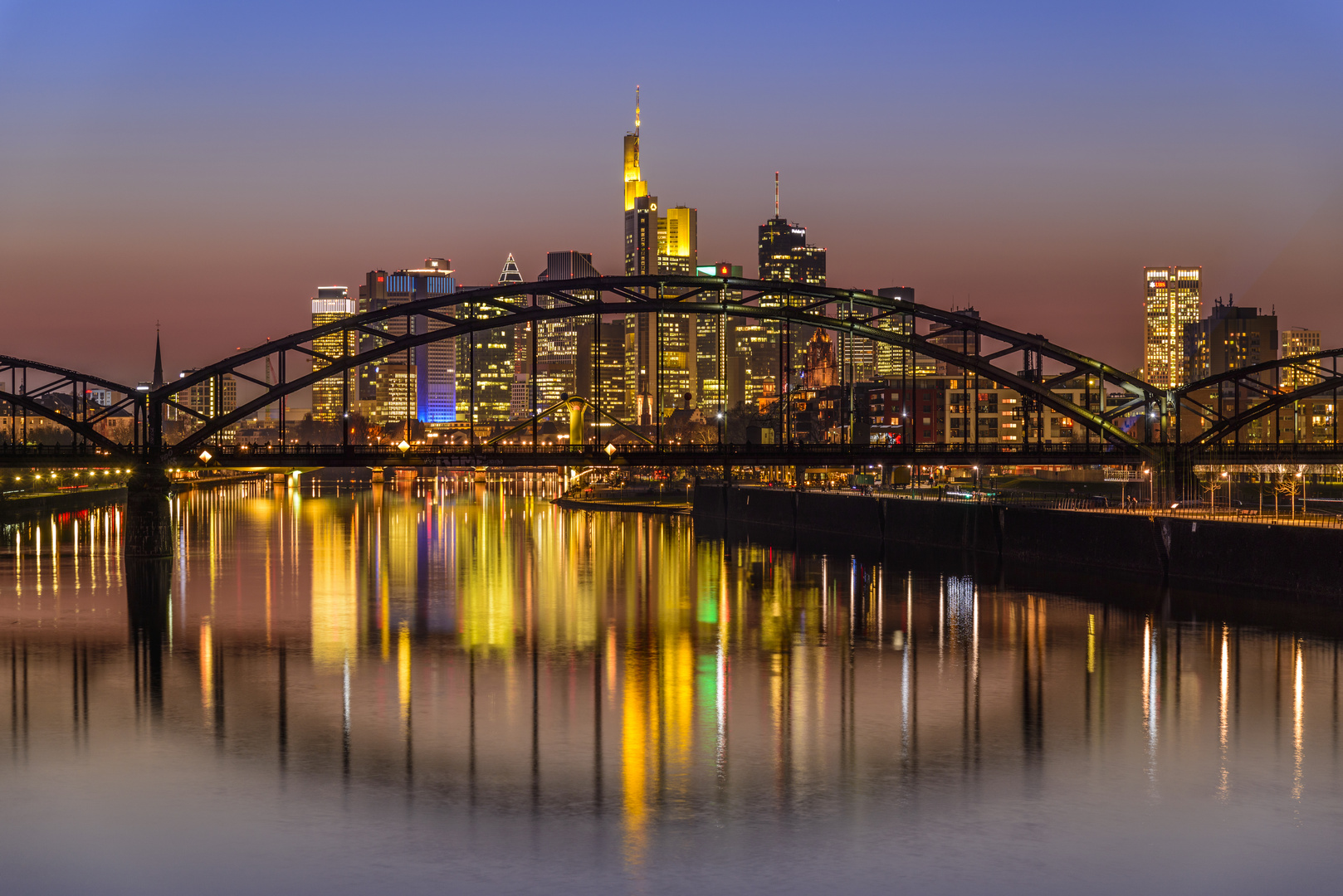 Main mit Skyline, Frankfurt am Main