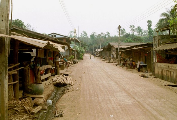 Main street in mountain village