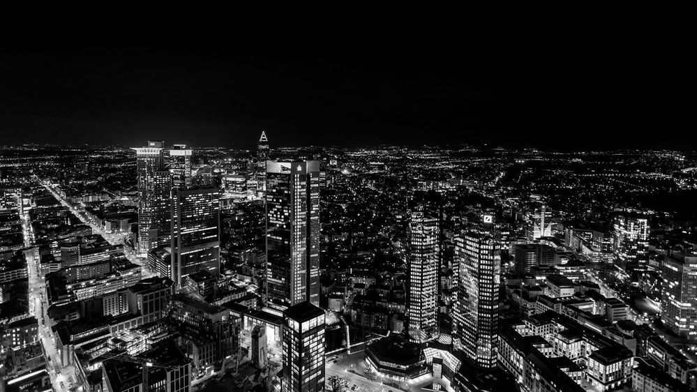 Main Tower Skyline Frankfurt in sw