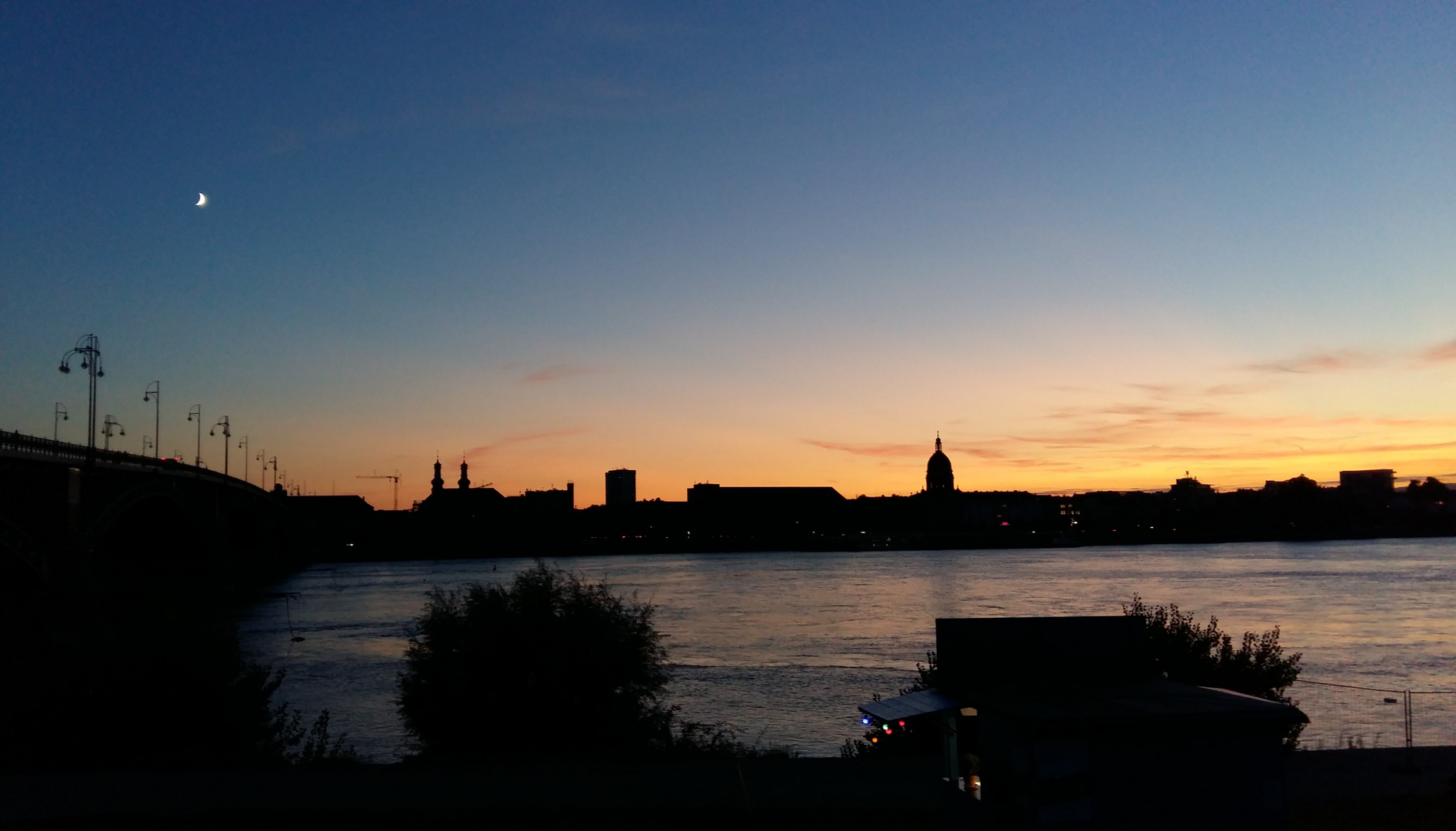 Mainz am Rhein im Mondlicht