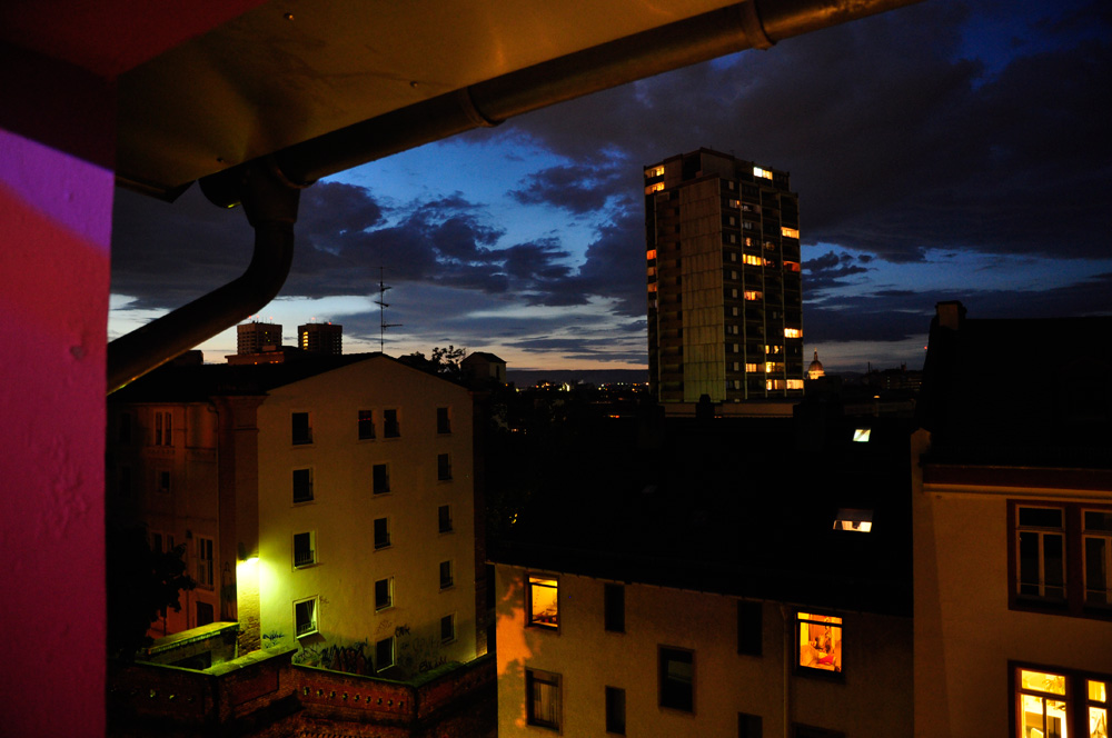 Mainz Blick an den Abendhimmel