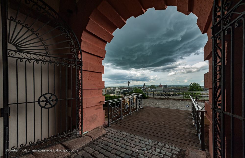 Mainz - Blick von der Zitadelle im Regen