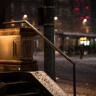 Mainz - Im Schneegestöber am Bahnhofplatz