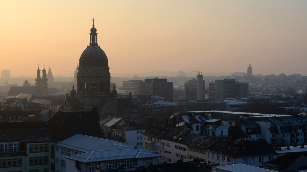 Mainz im winterlichen Morgenlicht