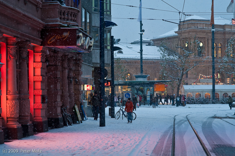 Mainz nach Schneefall im Dezember 2009