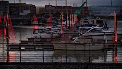 Mainz - Weihnachtlich illuminierte Marina im ehemaligen Zollhafen