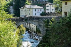 Maira, alte Brücke und Mühle Scartazzini...