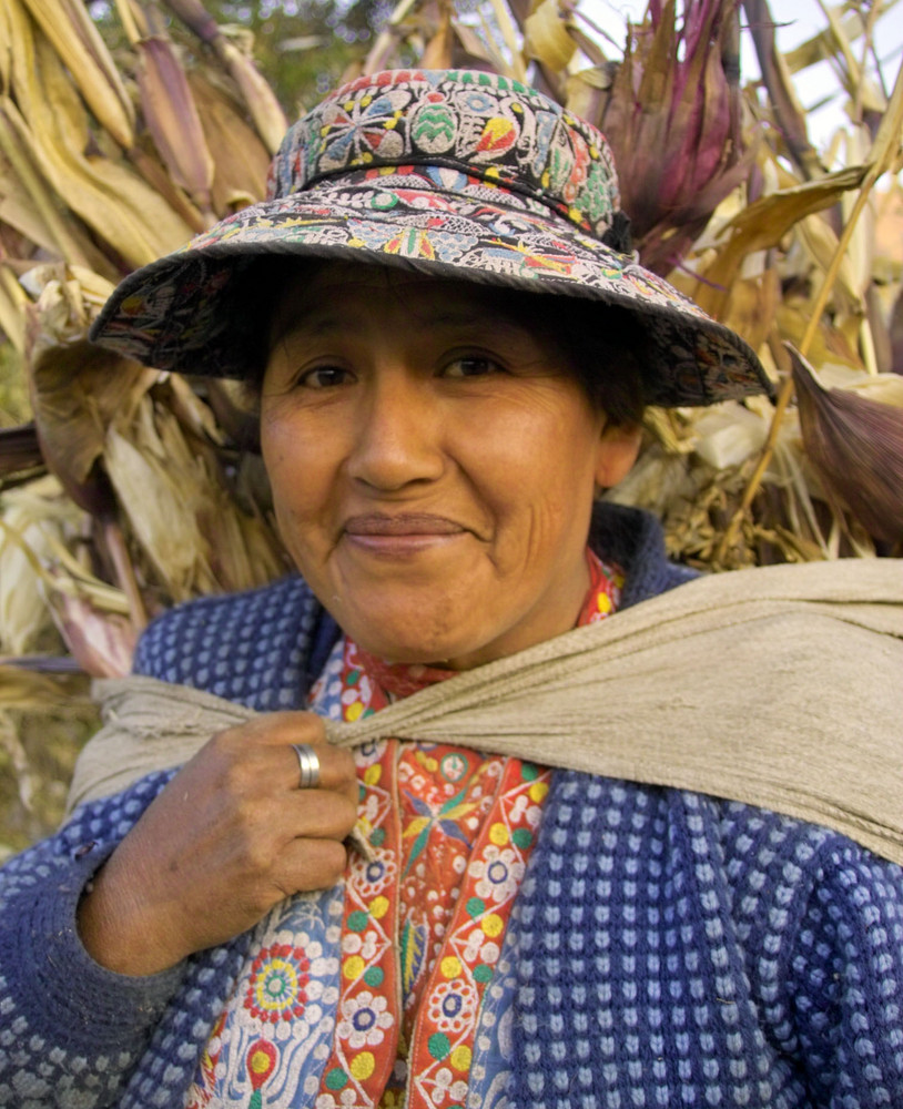Maisbäuerin in Peru