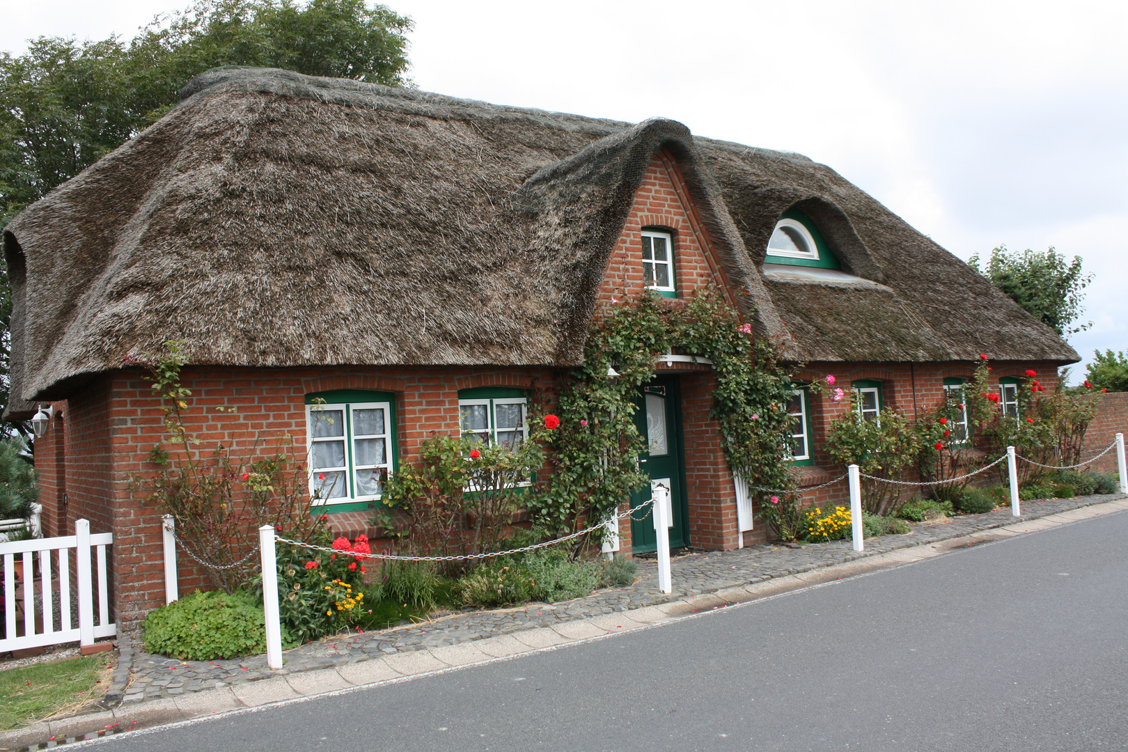 Maison au toit de chaume sur l'île PELLWORM ALLEMAGNE