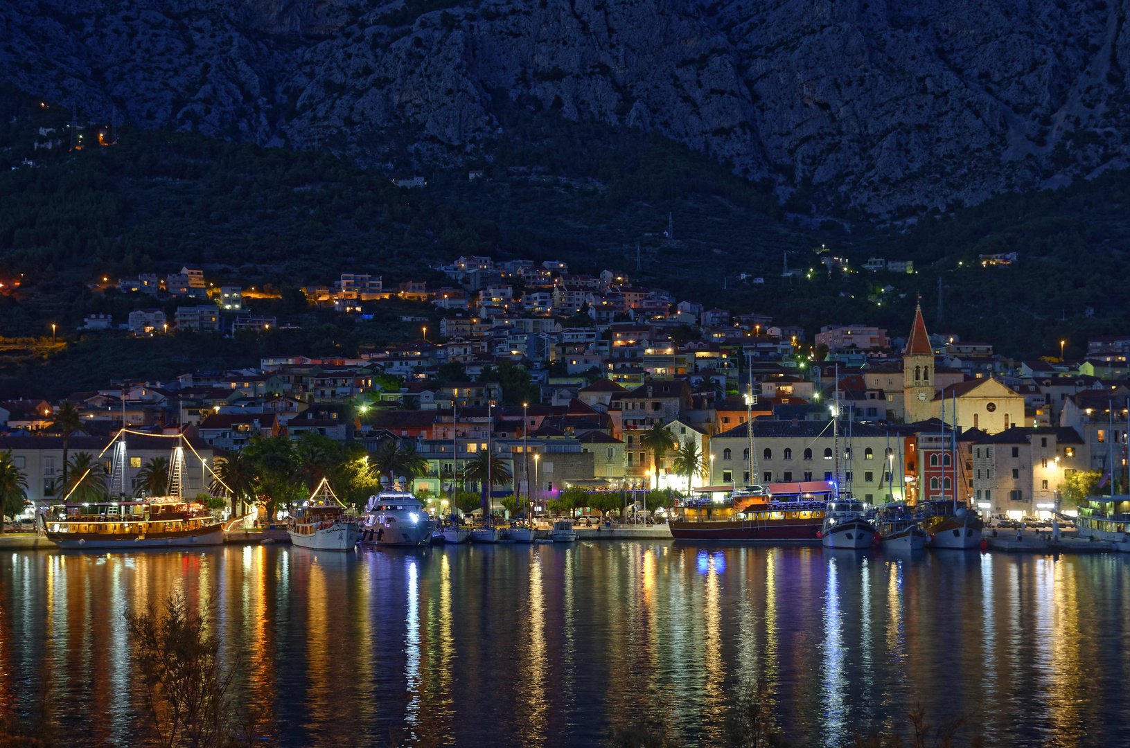 Makarska at night