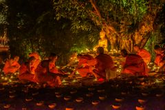 Makha Bucha Day I - Chedi Luang Tempel in Chiang Mai/Nordthailand