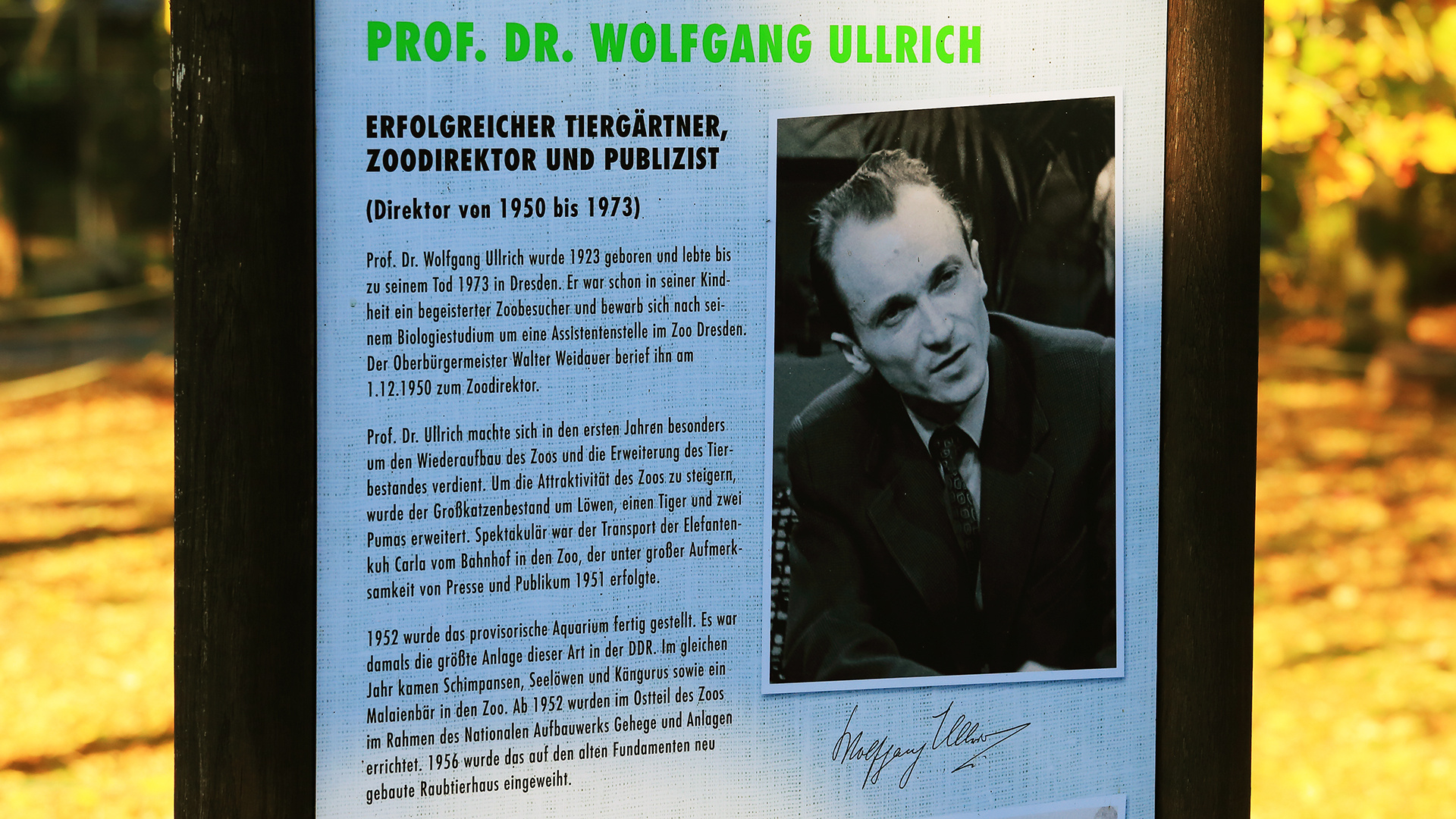 Mal was ganz anders : Zum Zoodirektor Prof. Dr. Wolfgang Ullrich hinsichtlich der Hilfe...