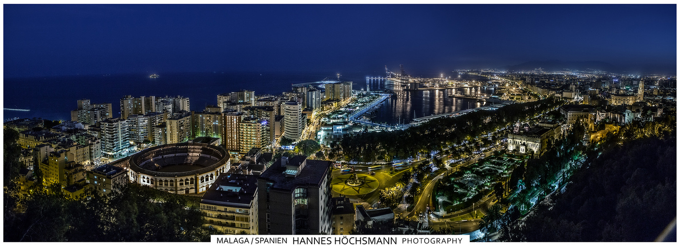 Malaga bei Nacht