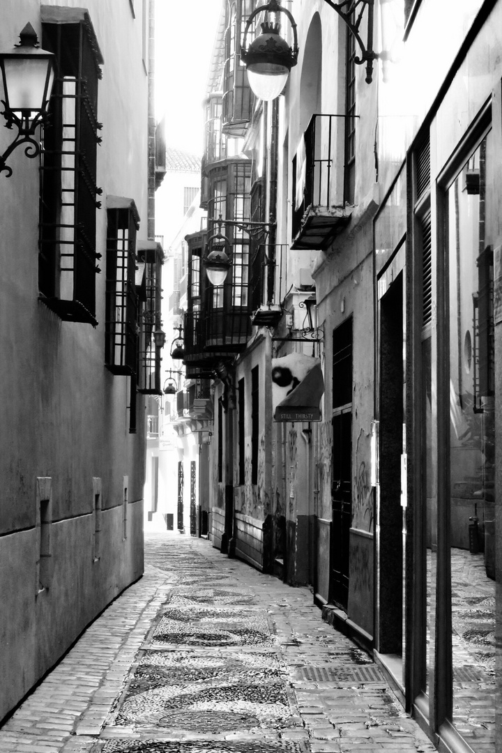 Málaga in Schwarz/Weiß 