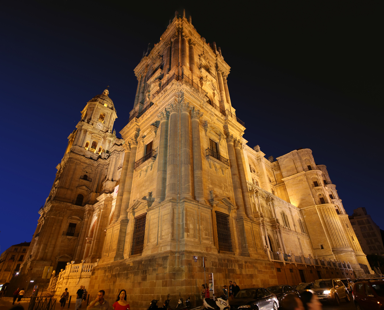 Malaga, Kathedrale bei Nacht