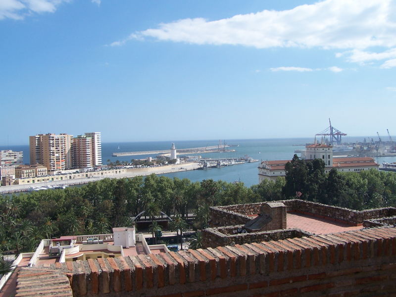 Malaga : Le port vue de la Alcazaba