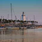 Malaga, Leuchtturm am Hafen etwas früher