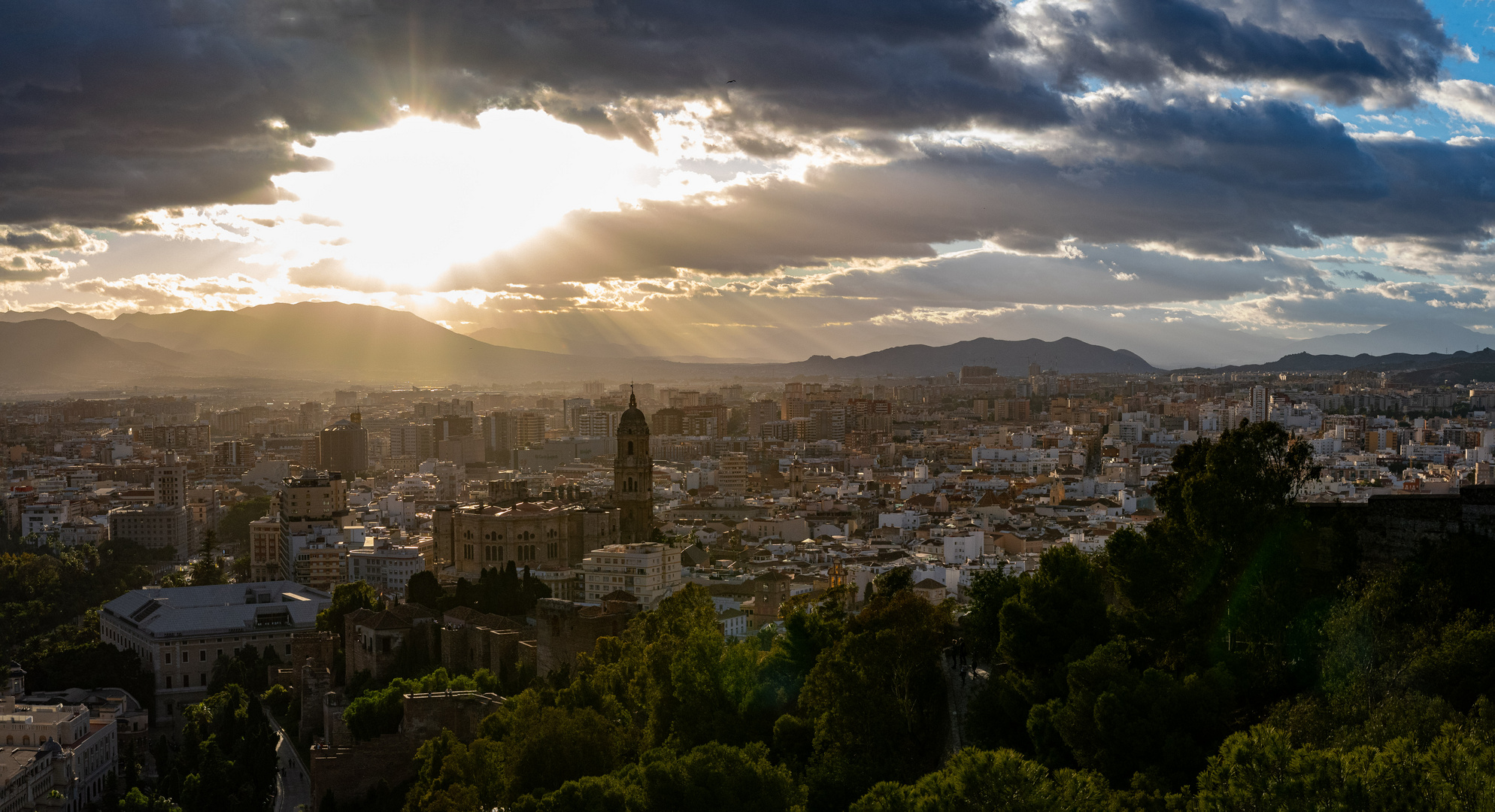 Malaga - Sonnenuntergangsstimmung