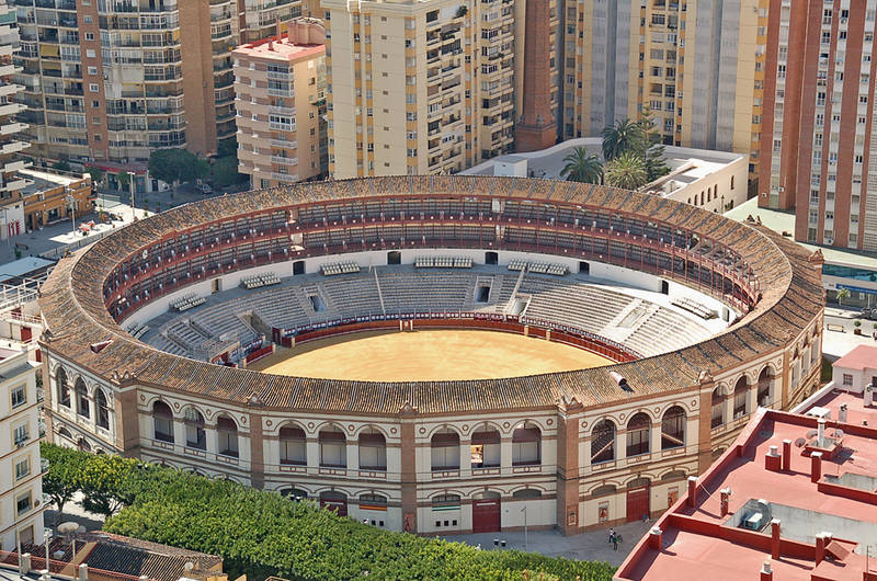 Malaga - Stierkampfarena gesehen von Gibralfaro