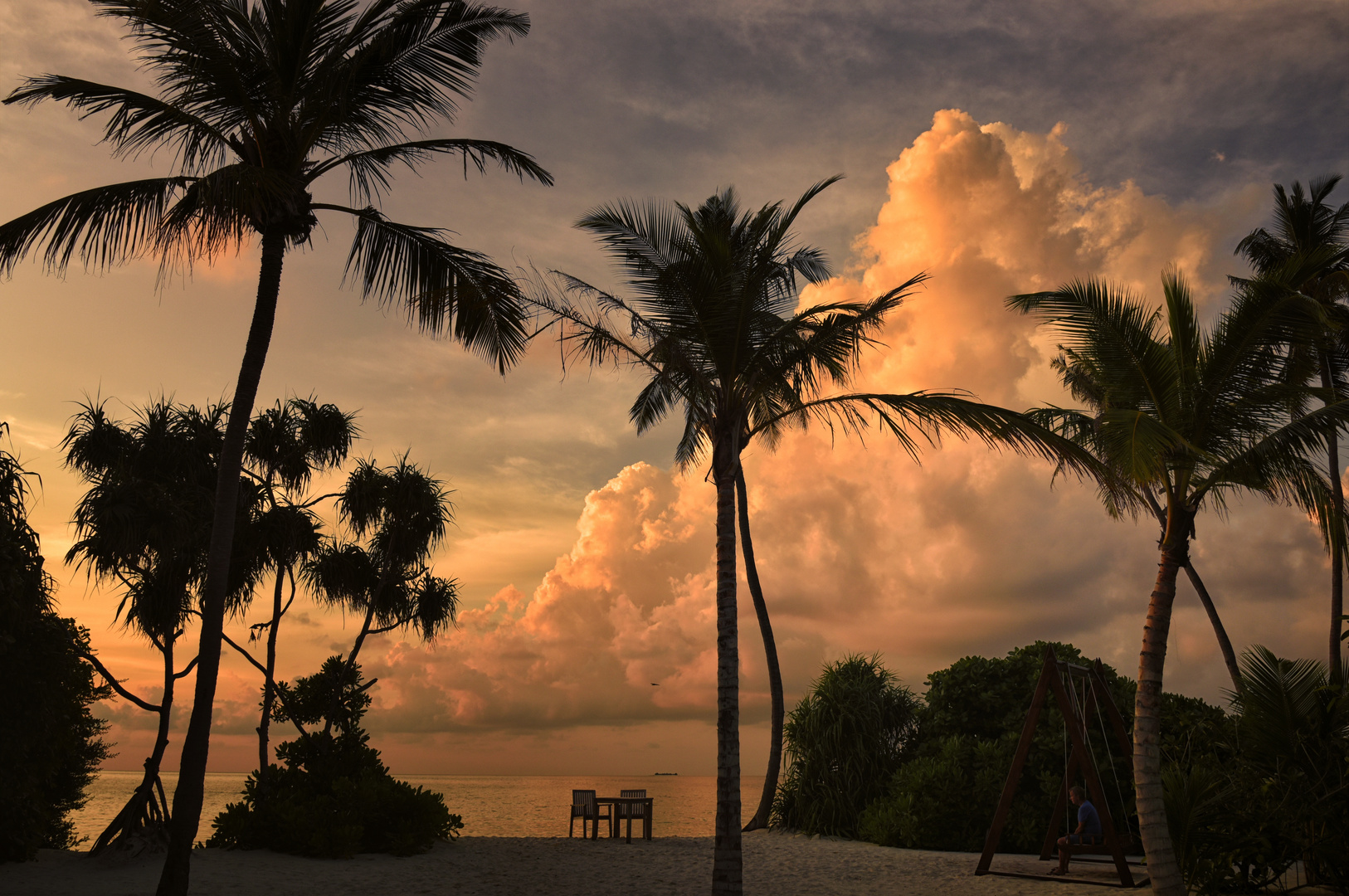 Maldives ein Abend am Meer