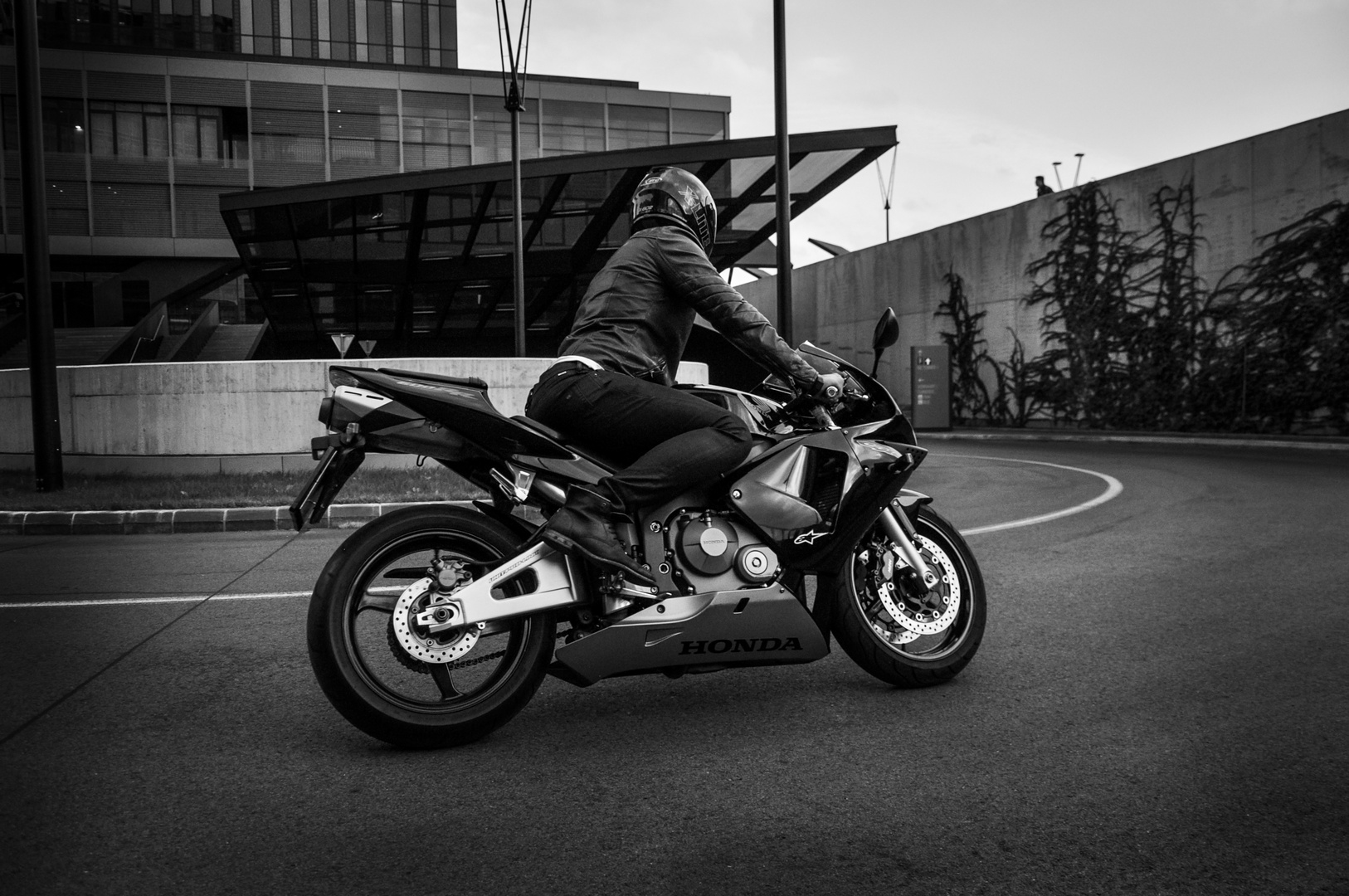 Male Model Srecko on his bike