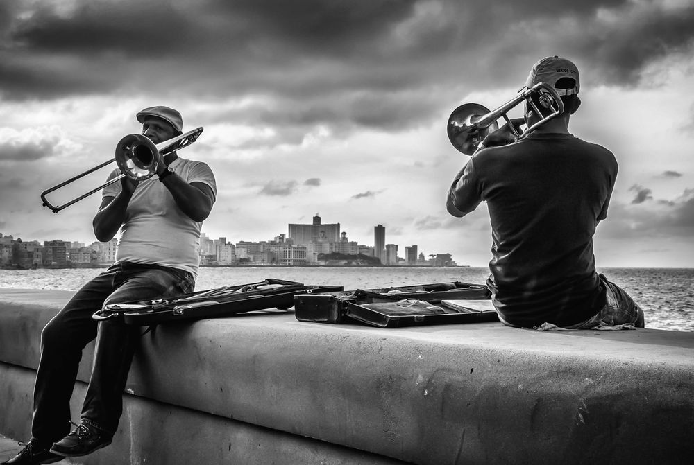 Malecón, Havanna - Monochrom