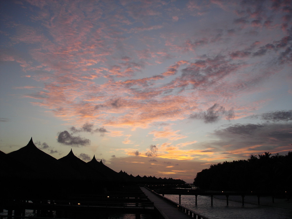 Malediven 2005 - Sonnenuntergang auf Kuramathi
