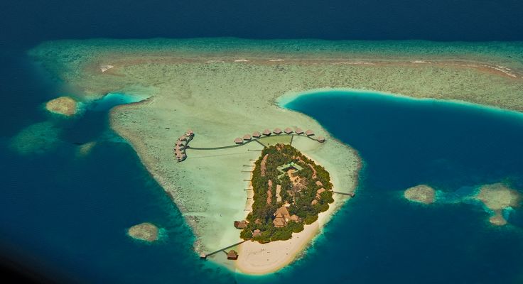 Malediven Atoll aus dem Wasserflugzeug