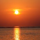 Malediven Meeru Sonnenuntergang kurz nach 18 Uhr Ortszeit