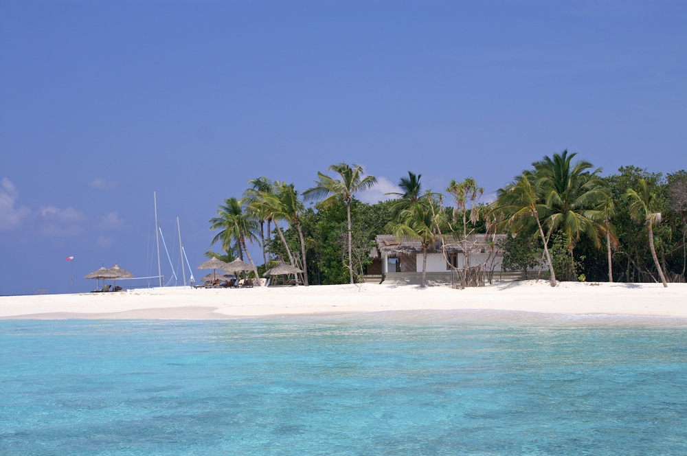 Malediven Reethi Beach 2007 Strand bei Ankunft