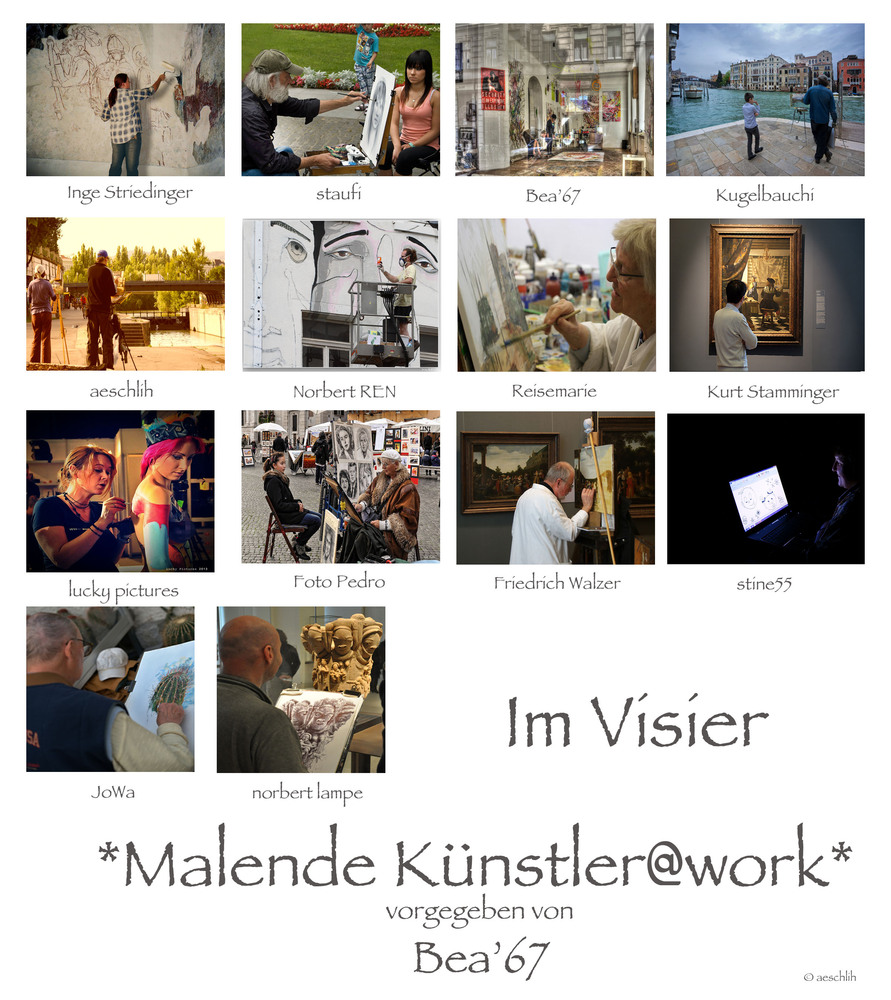 *Malende Künstler @ work* Collage von aeschlih