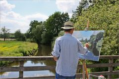 Maler aus Bremen bei der Granstedter Brücke