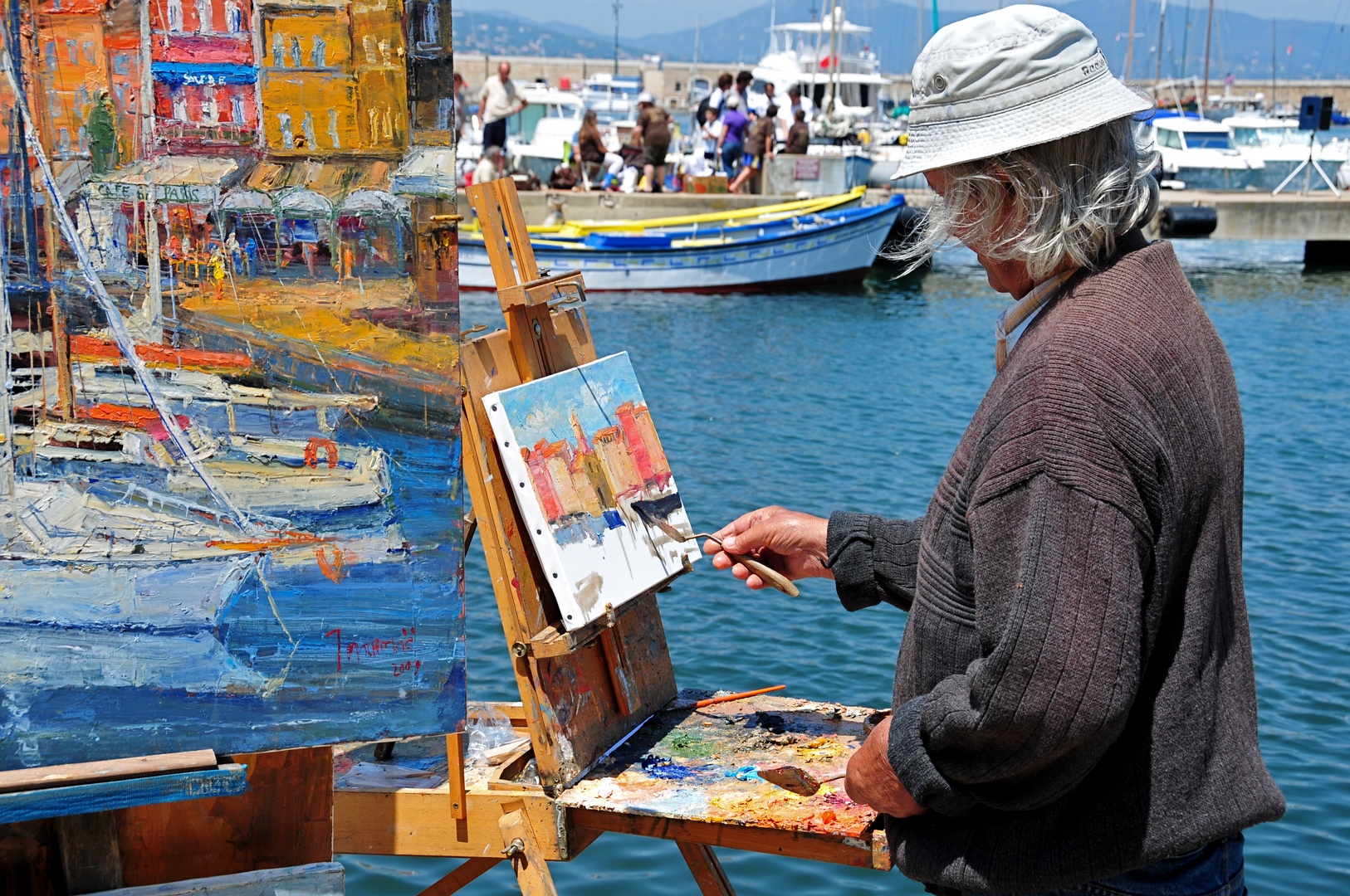 Maler im Hafen von St. Tropez, Fr.