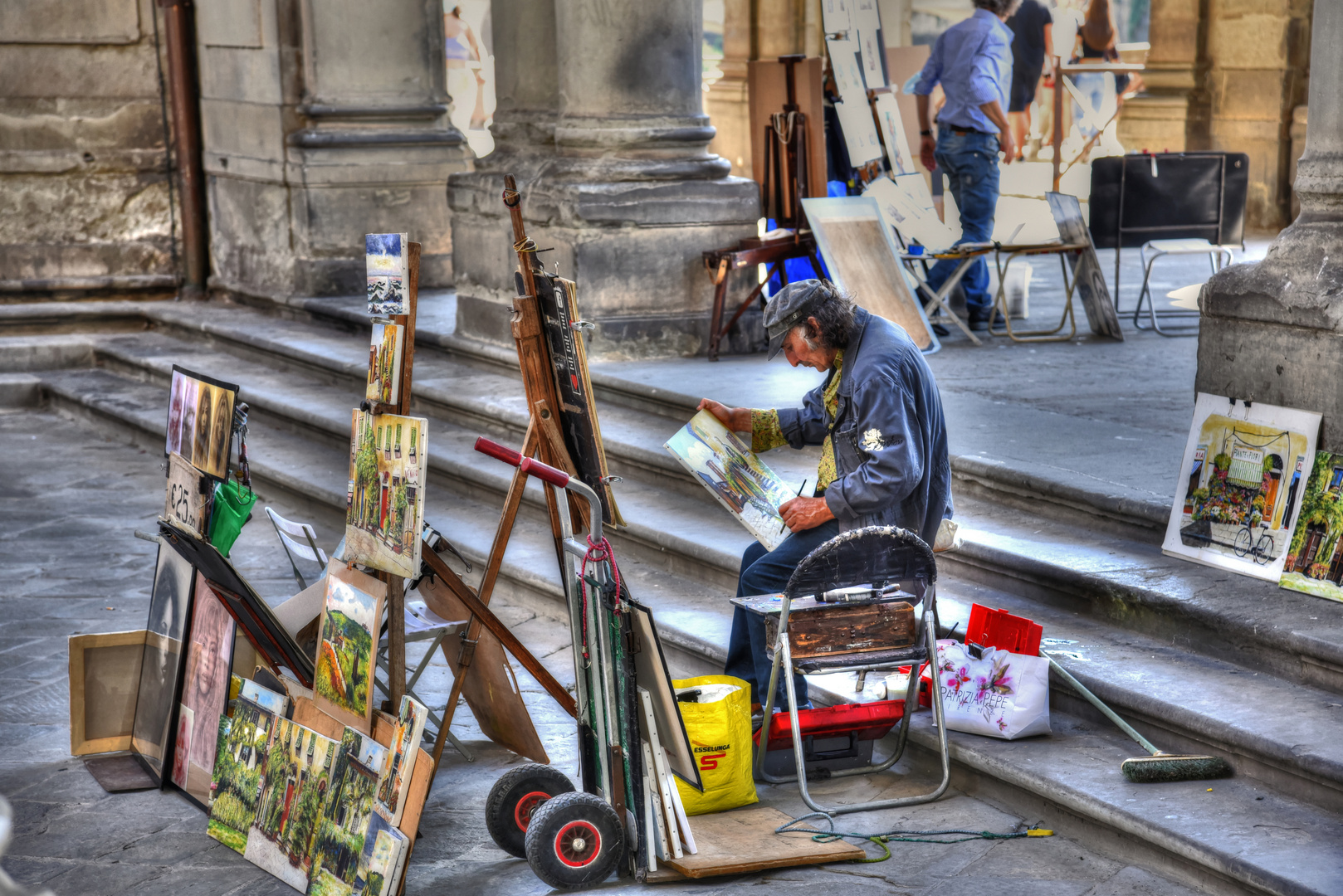 Maler im Hof der Uffizien