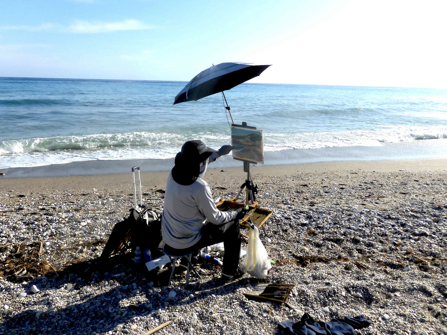 Maler-in ??? am Strand