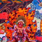 Malerei in der tibetischen Siedlung Kushalnagar, Karnataka