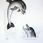 Malerei - Zeichnung: Titel: Dolphins have Fun